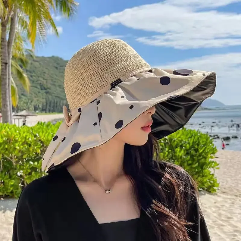 Hot Sale 2024 New Bucket Panamanian Women Four Seasons Big Brim Double-Sided Fisherman Hat Sun Visor Cap_voghion.com