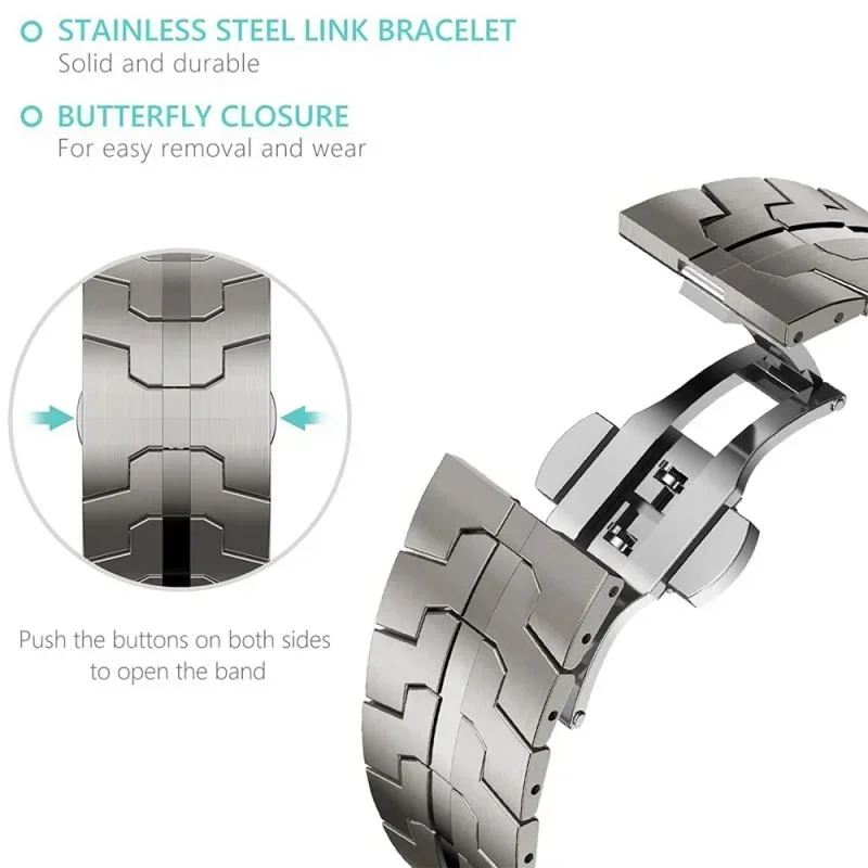 Metal Strap for Apple Watch Ultra2 49mm Band 9 8 7 45mm 41mm Iron Man Bracelet Wristband for 6 5 4 SE 44mm 40mm 42mm 38mm Correa