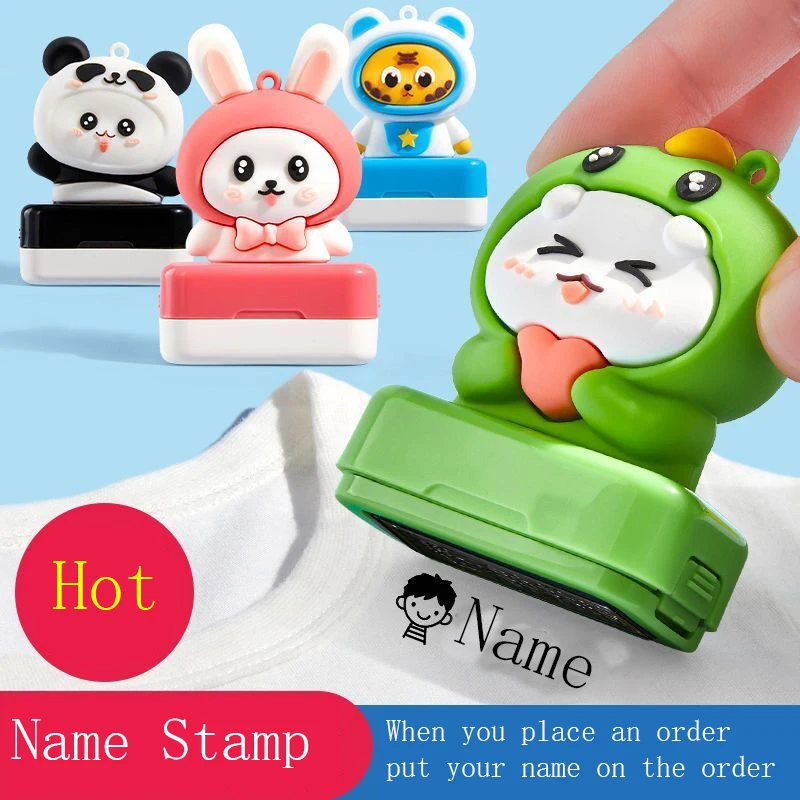 Name Stamp Customized Name Stamp Paints Personal Student Child Baby Engraved Waterproof Non-fading Kindergarten Cartoon Clothing Name Seal