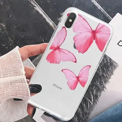 Vibrant Butterfly Design Soft Transparent Phone Case Cover for iPhone 15 Pro (-1)