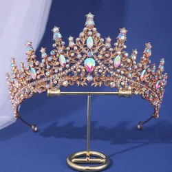 Elegant Baroque Bridal Tiara & Headdress for Weddings and Special Occasions (Gold AB)