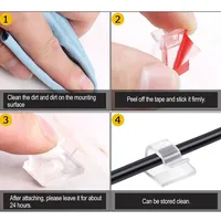 Cable Organizer Clips Wire Winder Holder Cord Protector USB Cable Management Adhesive Hooks Desk Clamp For Earphones Mouse Wire 6