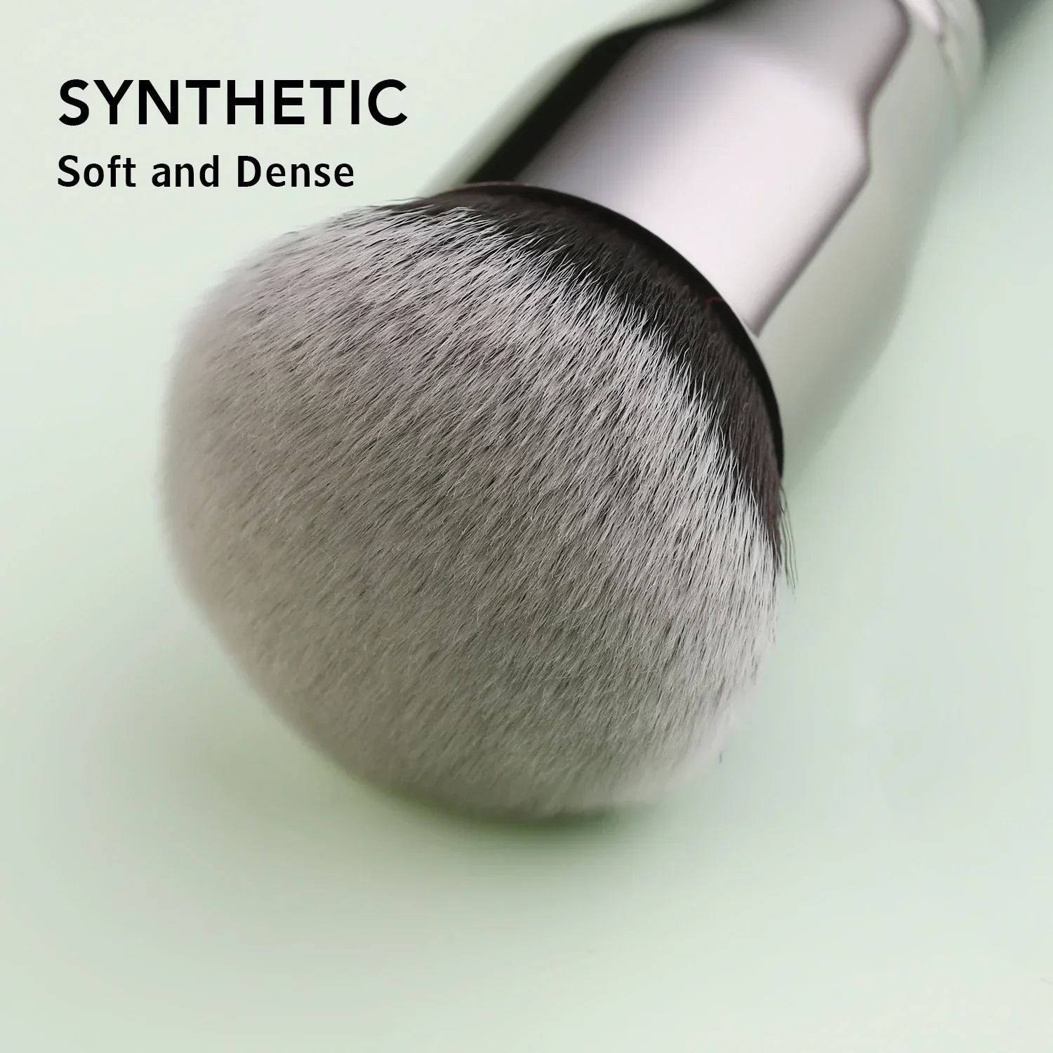 Deluxe Black Cream Foundation Buffing Brush - Premium Synthetic Hair Face Makeup Tool