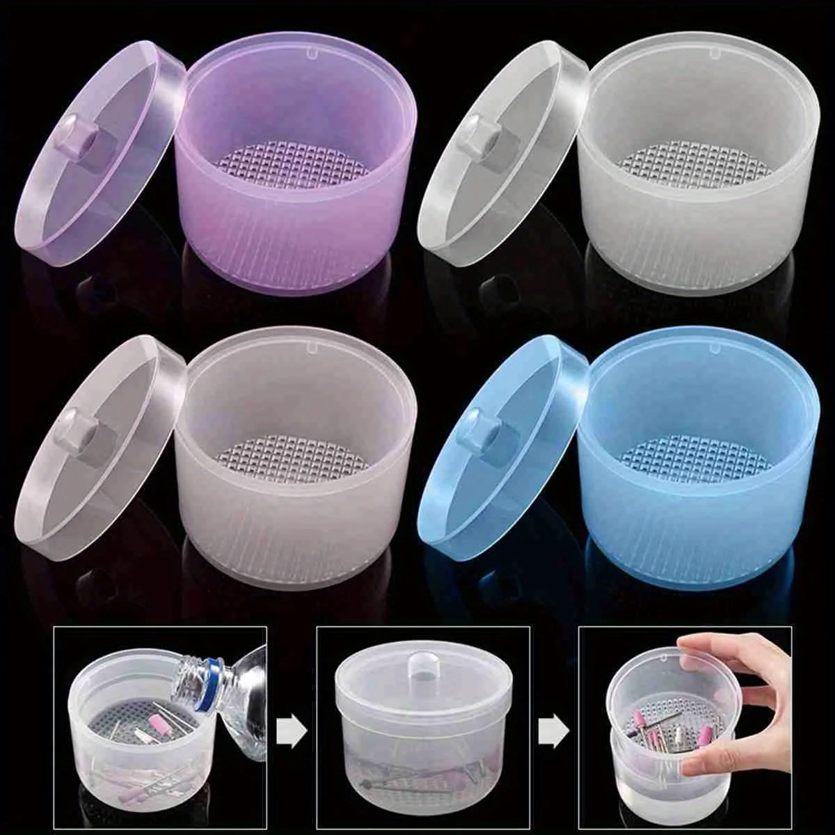 Scatola per la pulizia e la disinfezione della testina per lucidatura delle unghie con scatola per ammollo per la disinfezione ad alta temperatura con filtro - immagine 2