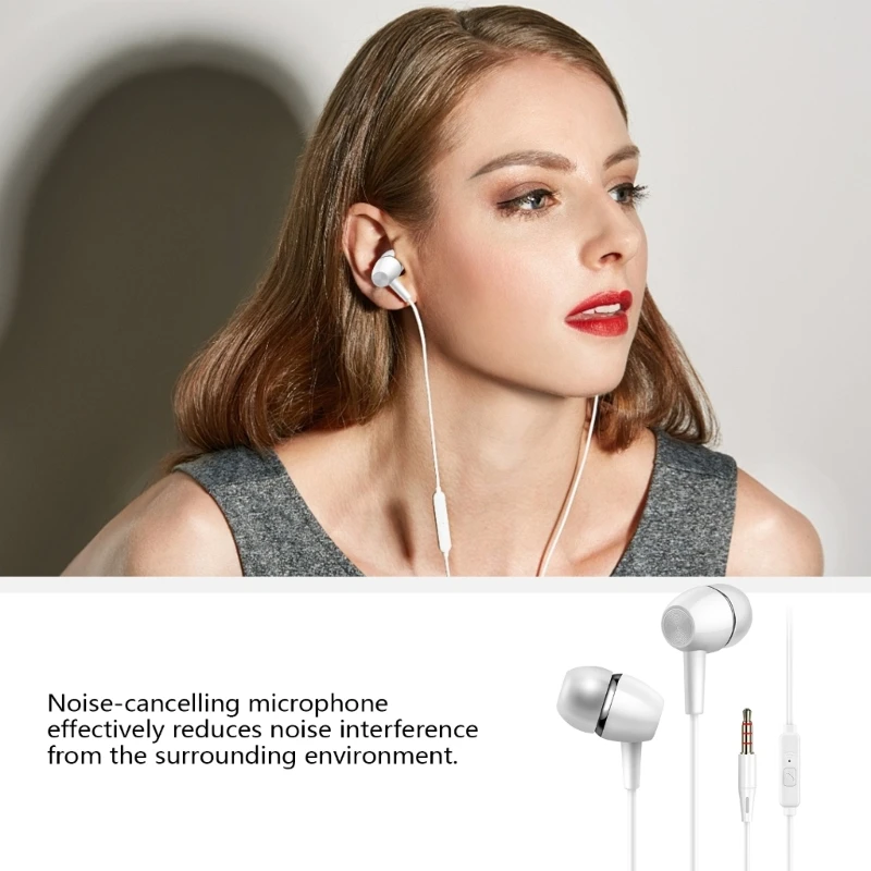 

In Ear Wire Headphones Noise Canceling Earphones 3.5mm Earbud 3.5mm Earbud Clear Sounds & Convenient Control Gift