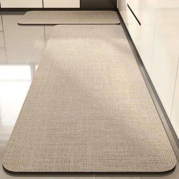 Rug for Kitchen Waterproof Floor Mat Pvc Leather Non-slip Foot Mats Oil-proof Long Carpet Solid Color Home Decoration Rugs 주방 카펫 1