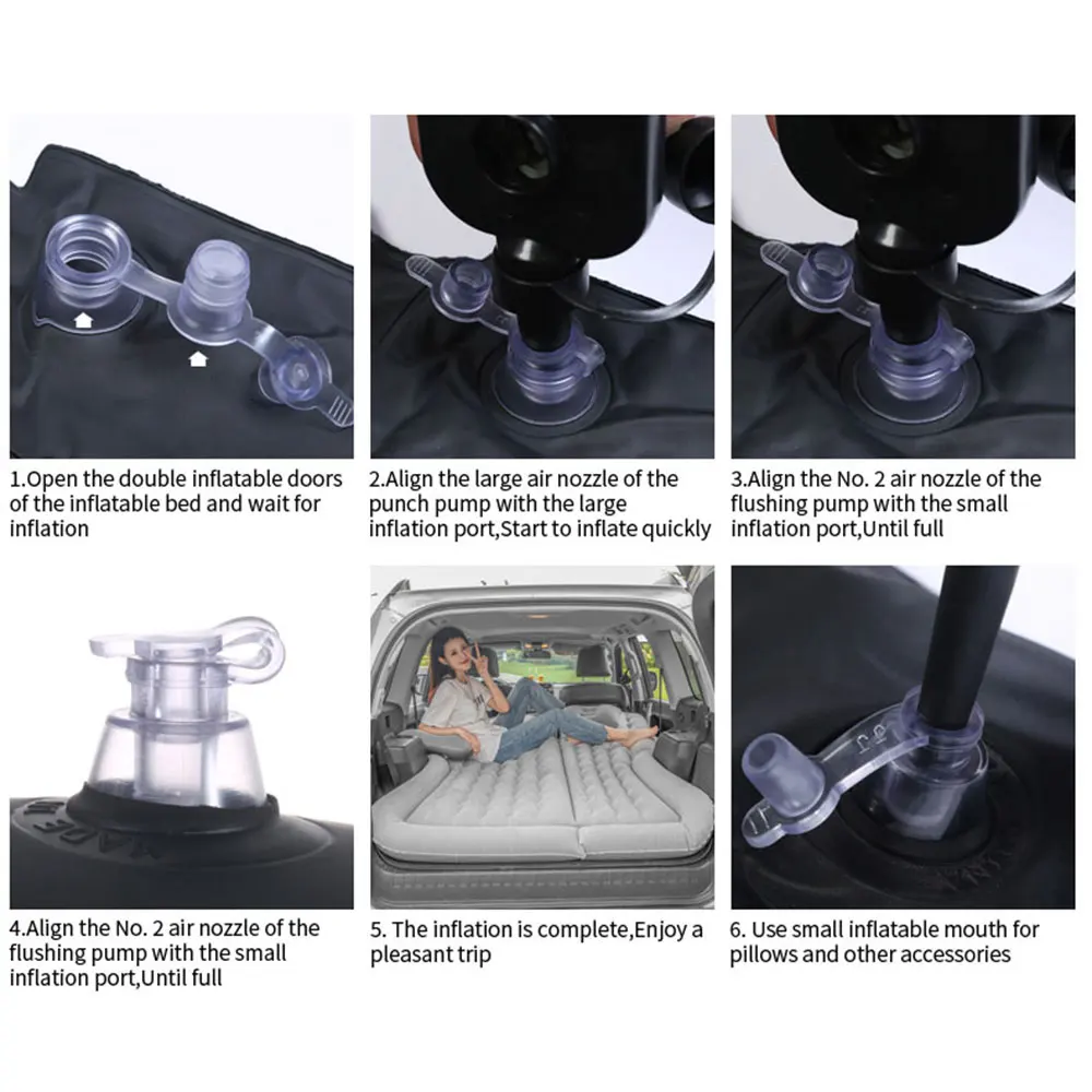 Inflatable Mattress Car Truck Rear Seat Sleeping Bed With Air Pump Kit Outdoor Camping Portable Inflatable Mattress Multi