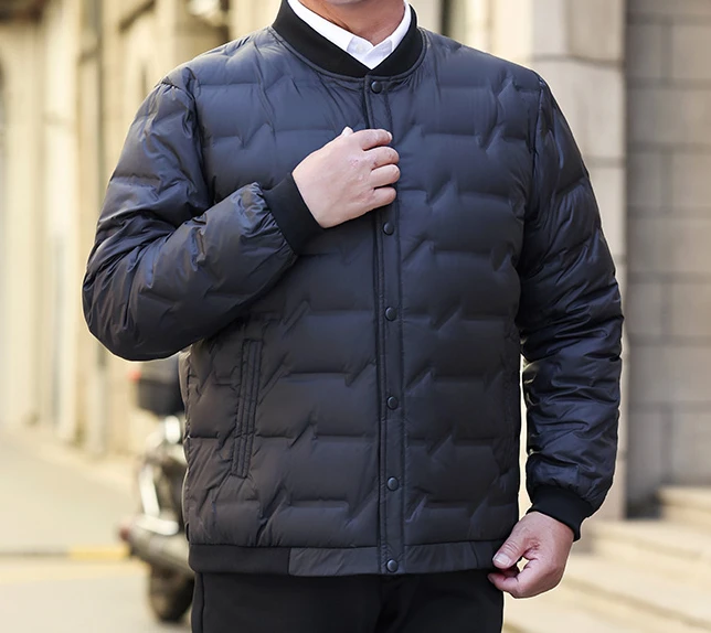 High Quality Men's Winter Jacket Lightweight Fashionable Solid Color Slim Fit Jacket Casual Collar Men's White Goose Down Jacket
