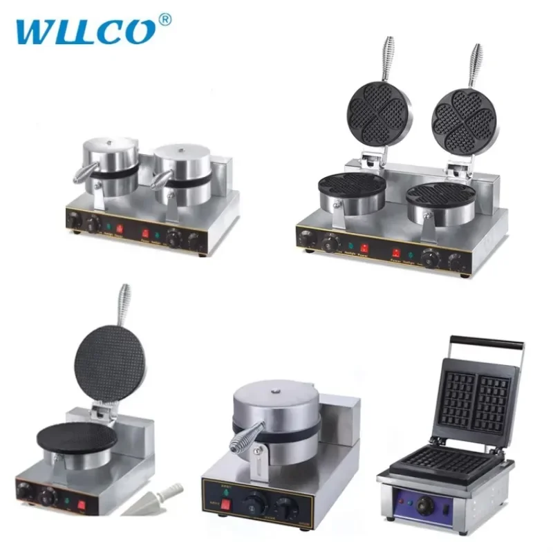 Color Mini Electric Egg Breakfast Custard Sundae Pizza Crepe Round Waffle Maker