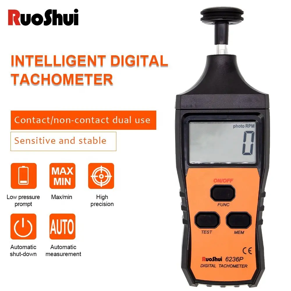 Ruoshui 6236p Digital Laser Tachometer Digital Tachometer Tach Rpm