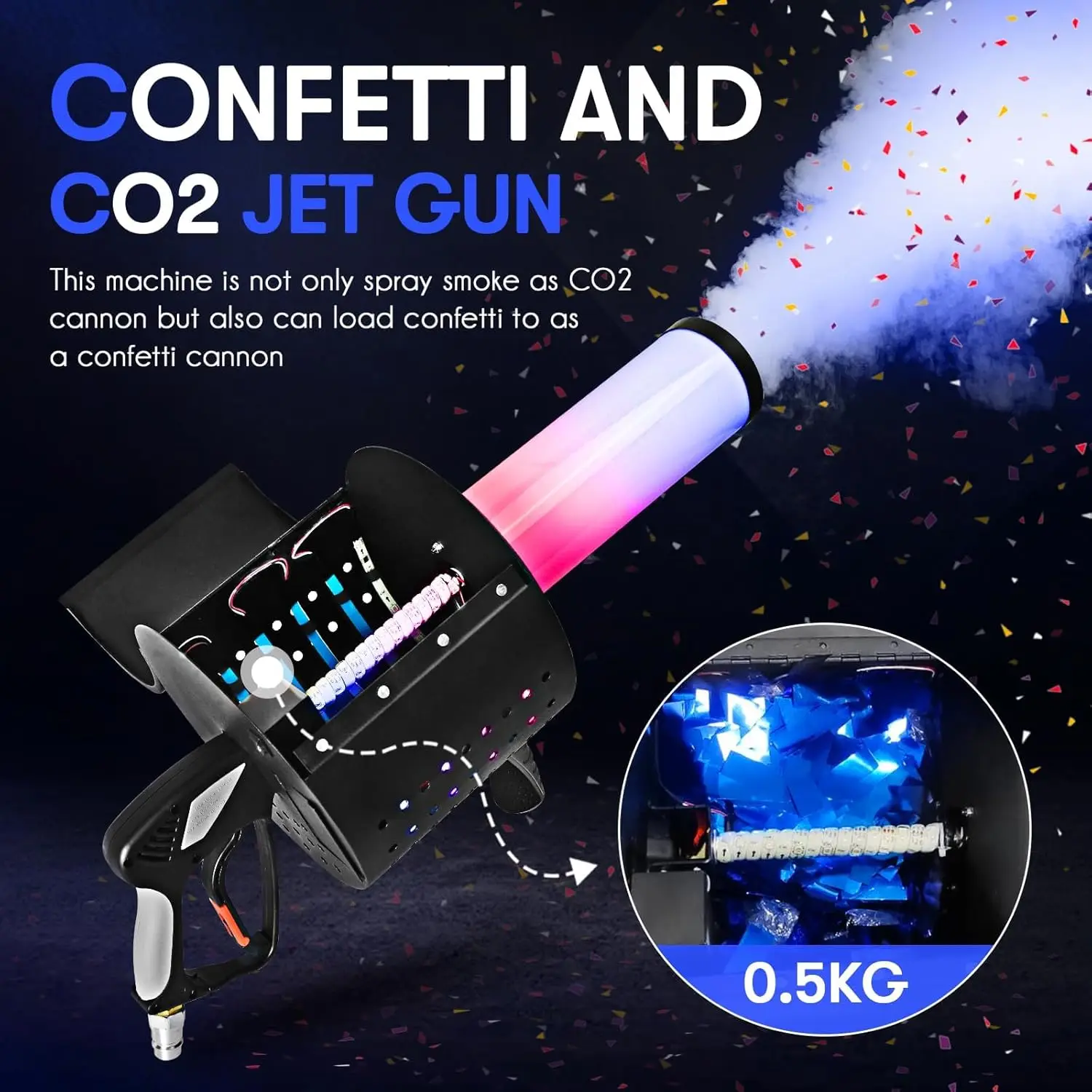 Stage Equipment CO2 Gas Column Color Paper Spray Gun Color Dj Fog Column Spray G