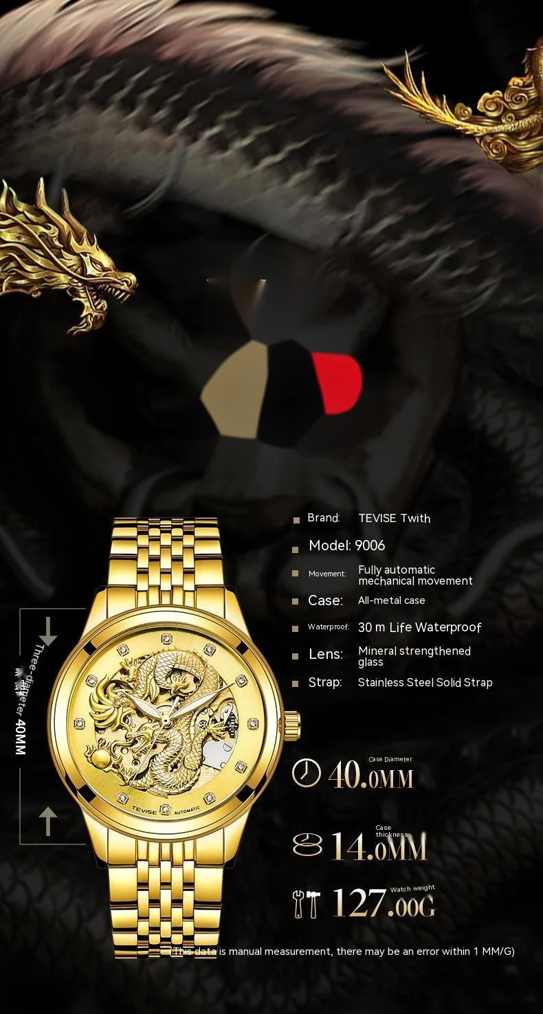 Men's Luxury Automatic Wrist Watch Waterproof Mechanical Zodiac_voghion.com