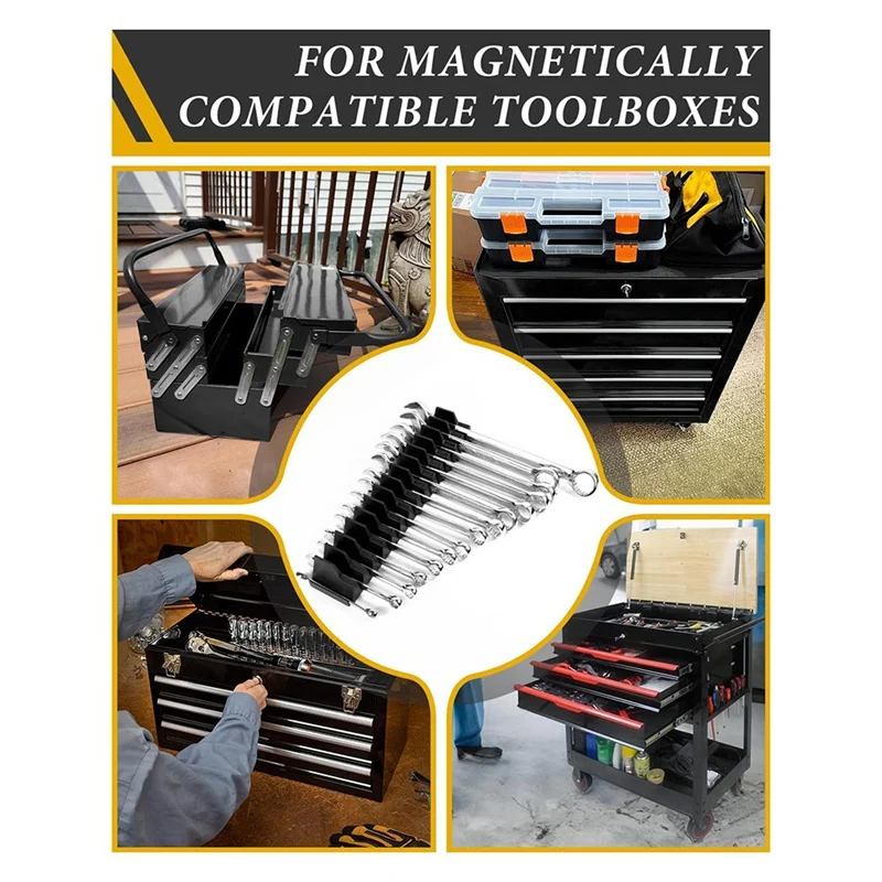 Magnetic Wrench Organizer For Tool Box, Suitable For 20 Wrenches, Wrench Organizer Is Perfect For Garage And Workshop 2