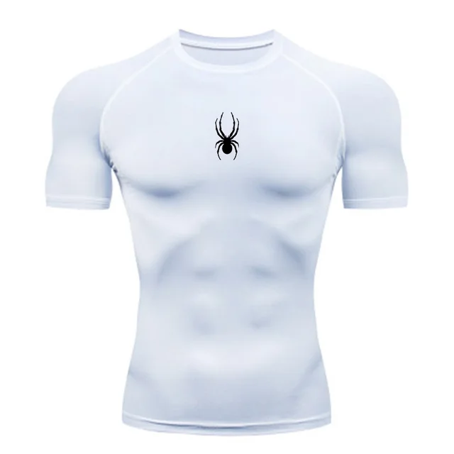 Men Sport T-Shirt Spider Quick Dry Bodybuilding Running Shirt Compression Tops Gym T Shirt Men Fitness Tight Tees Rashgard 2