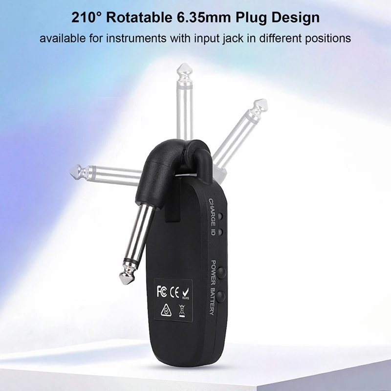 2.4G Wireless Guitar Bass Transmitter Receiver System Rechargeable Portable Audio TX And RX For Electric Guitar Bass Easy To Use
