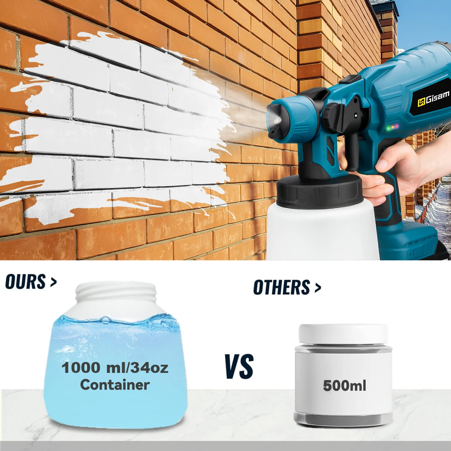 1000ML     HVLP Ȩ ޴ Ʈ й Makita 18V ͸  ڵ  ö   귯