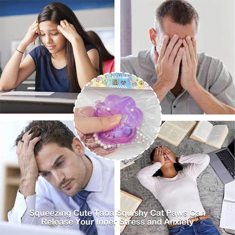 Squishy Cat Paw Stress Relief Toy – Soft Kawaii Squeeze Toy for Anxiety Decompression Sensory Fidget Gift for Kids & Adults - Bilde 6