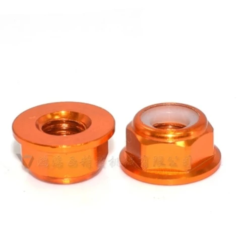 thumbnail image 1 of 2 piezas-10 piezas M2 M2.5 M3 M4 M5 M6 M8 Tuerca de seguridad de nailon con brida de aluminio anodizado de colores, 1 of 5