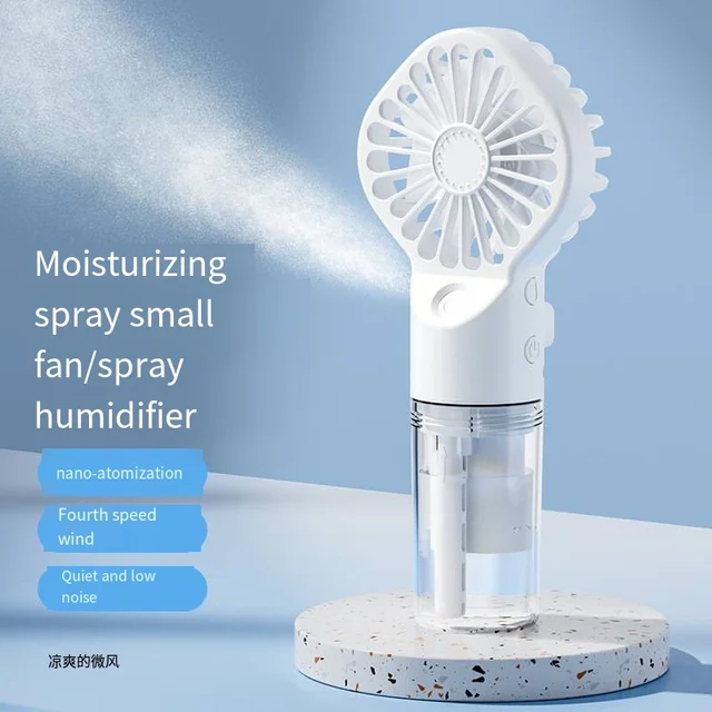New Models Handheld Mini Fan USB Rechargeable Portable Humidifier Mist Cooler Cooling Spray Humidifier Fan for Home/Office/Dorm 3