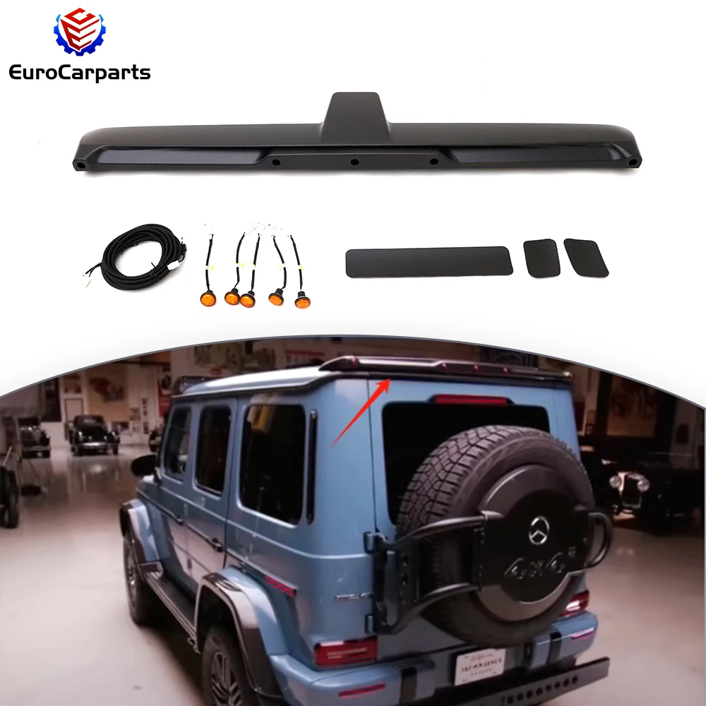 

2019 Year Up W464 W463A G Class G63 G500 G350 Rear Wing Spoiler With 5 Leds Dry Carbon Fiber Trunk Spoiler Car Accessories