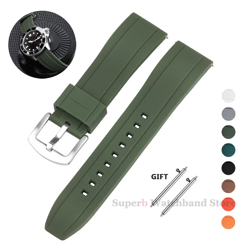 Universal Waterproof Sport Silicone Watch Band with Quick Release - Rubber Strap