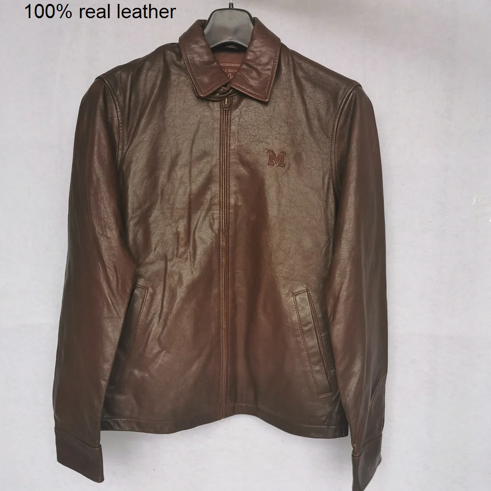 

SALE CLEARANCE 100% Natural Sheepskin Genuine Men Jacket Man Leather Coat Spring Autumn M503