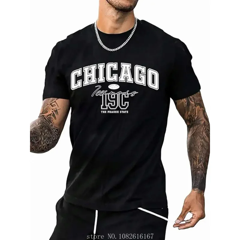 

Мужская футболка с коротким рукавом, круглым вырезом и графическим принтом