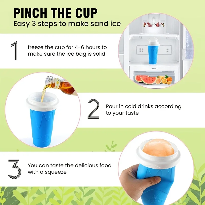 Smoothies Cup Ice Cream Maker Quick-Frozen Silicone Squeeze Cup DIY Juice Milkshake Water Bottle Cooling Sand Kitchen Tool