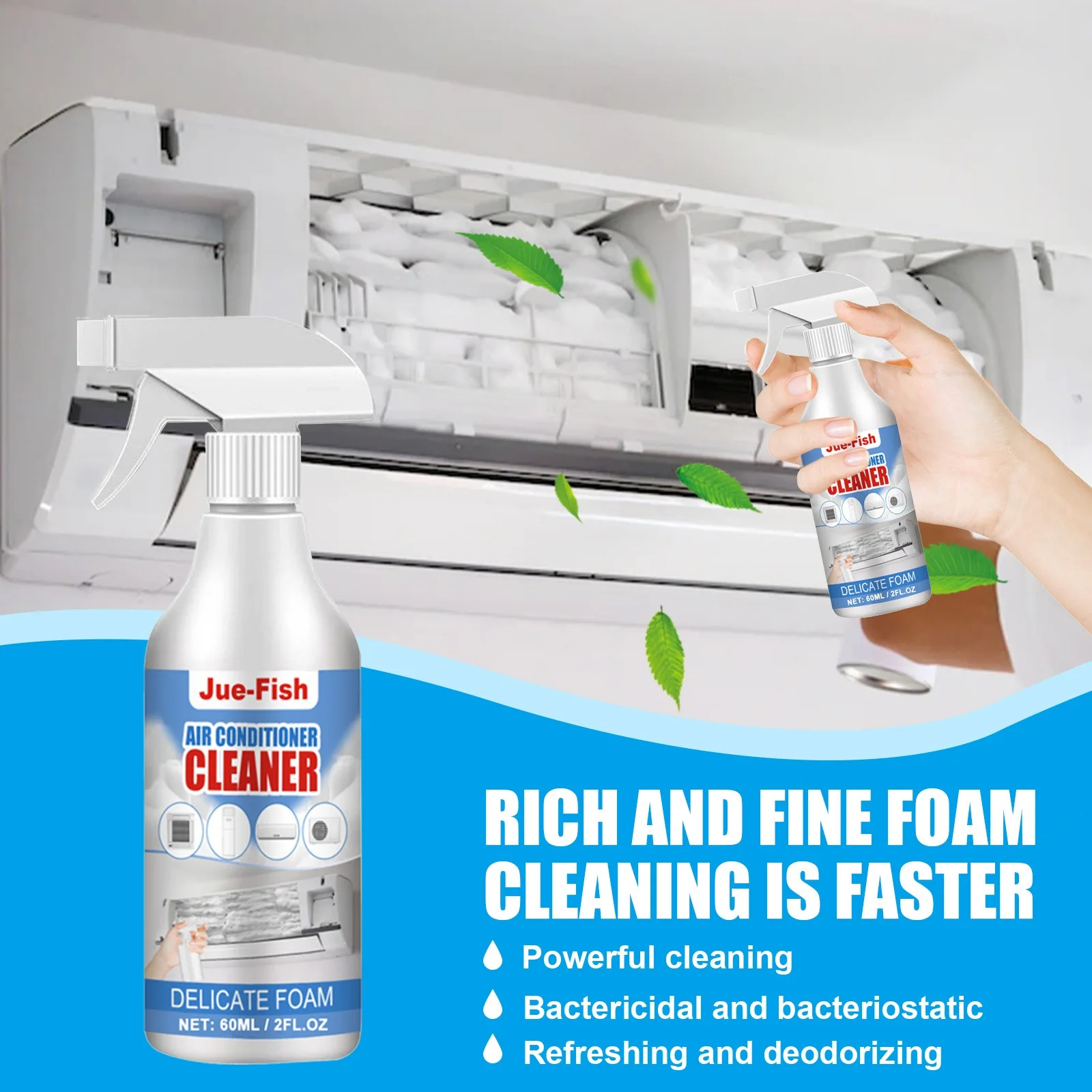 Air conditioning cleaner Jue-Fish air-conditioning cleaner Household air-conditioning hanging machine disassembly-free washing-free deodorizing and des