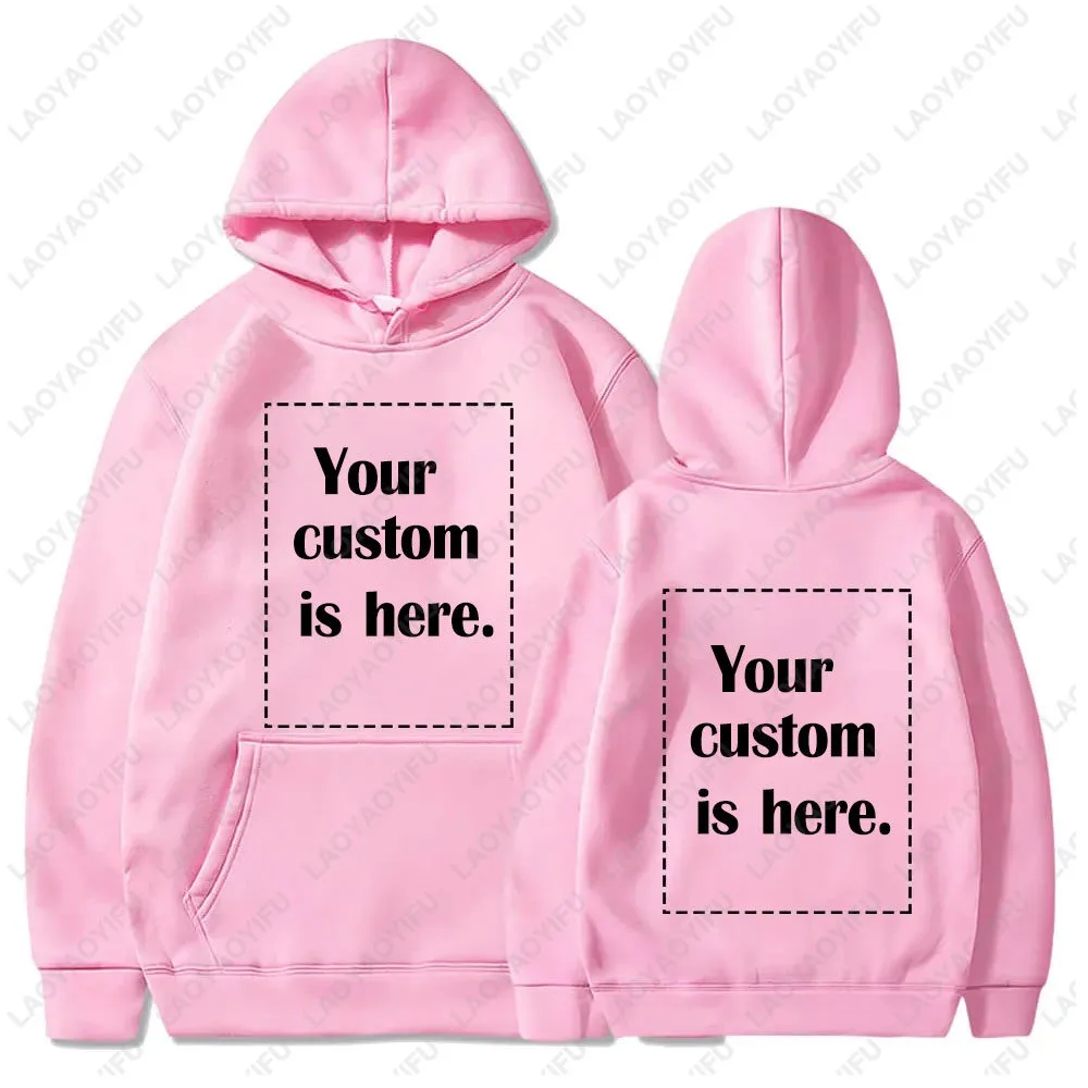 Customized Text Personalized Hoodies Warming Long Sleeve Sweatshirt Student Casual Custom Printed Text DIY Hoodie Fashion Tops