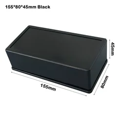 Universal Waterproof ABS Plastic Enclosure Box - Durable Storage Case for Electronics and Instruments (White/Black) (155 - 80 - 45mm Black)