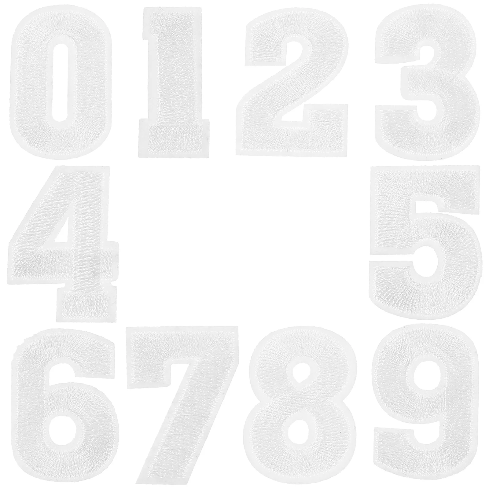 

3 Sets White Arabic Numeral Patch Jersey Number DIY Sticker Iron Numbers for Clothing Hats Bag Applique Twill Fabric Coats