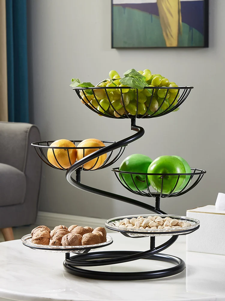 

Multi-layer fruit plate creative home living room afternoon tea dessert cake rack modern simple luxury candy dry fruit plate