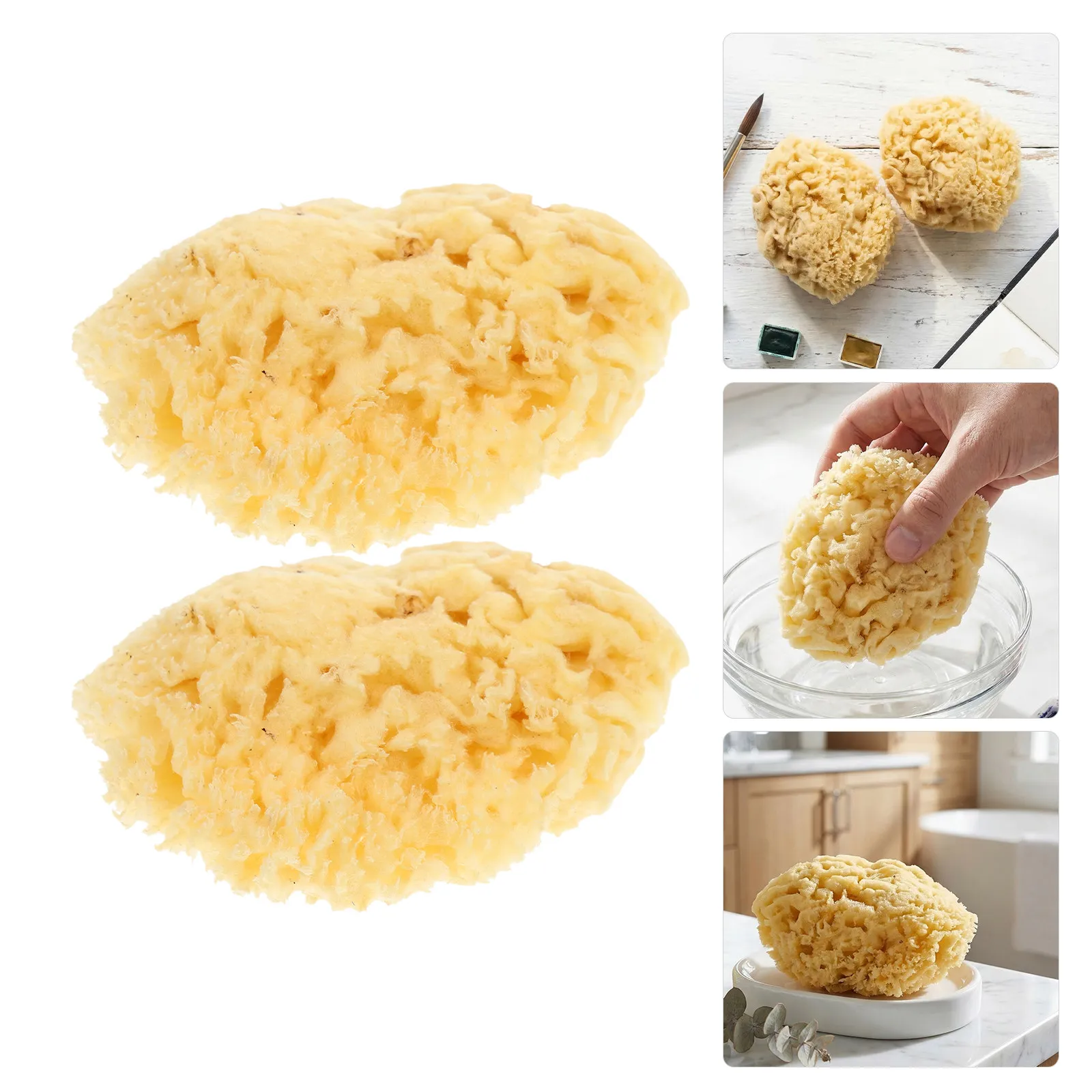 페인팅용 바다 스펀지 2개, 질감 예술 DIY 아크릴 용도, 마블링 텍스처링 도구, 2.0-2.5인치
