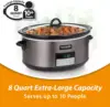 Large 8-Quart Programmable Slow Cooker with Auto Warm Setting, Black Stainless Steel, Includes Cookbook (Pack of 1) 4