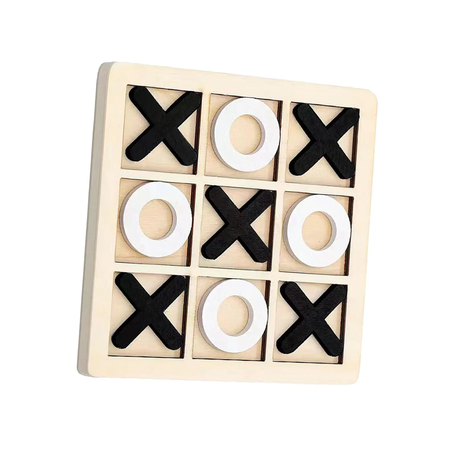 

Wooden Board Tic TAC Toe Game Family Game Tabletop Blocks Noughts and Crosses Funny Table Game for Adult Children Indoor Outdoor