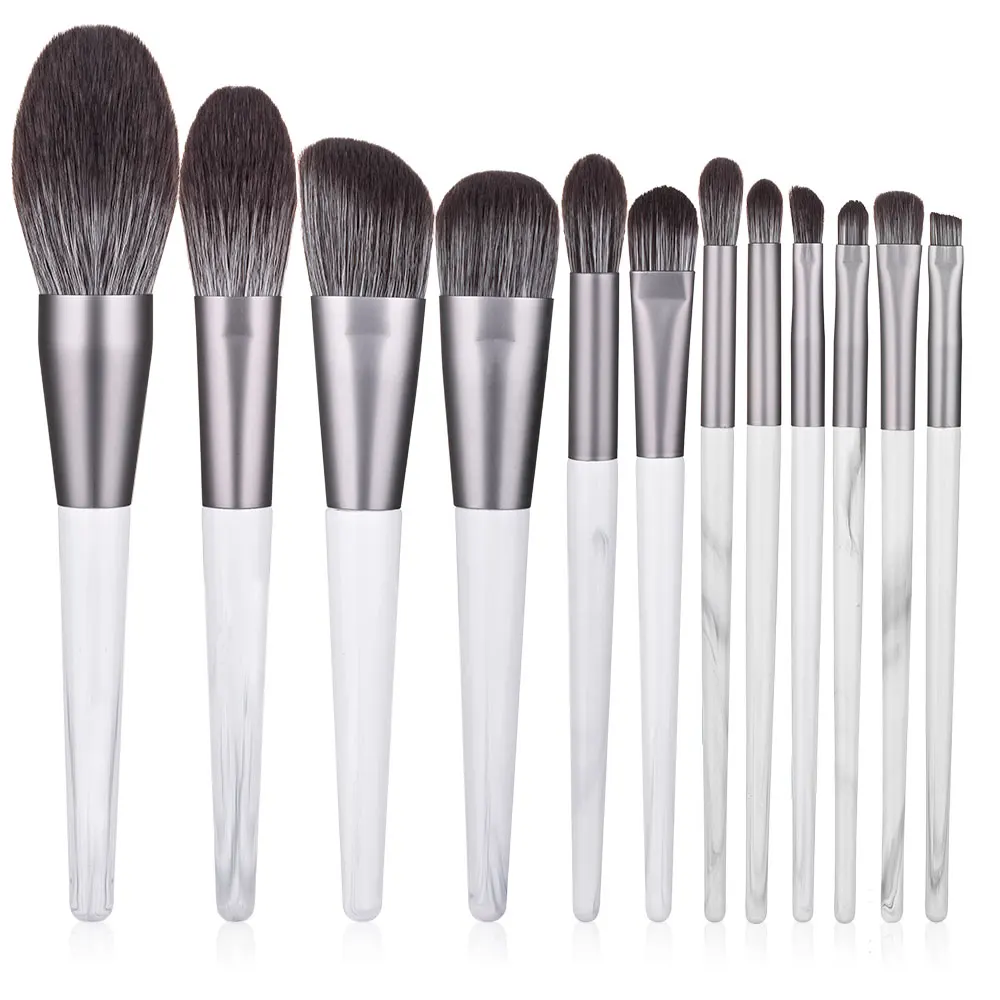 

Fiber brush 12pcs Makeup Brushes Set Powder Eyehshadow Eyebrow Brush CosmeticTool Soft Hair Pointed bottom wooden handle