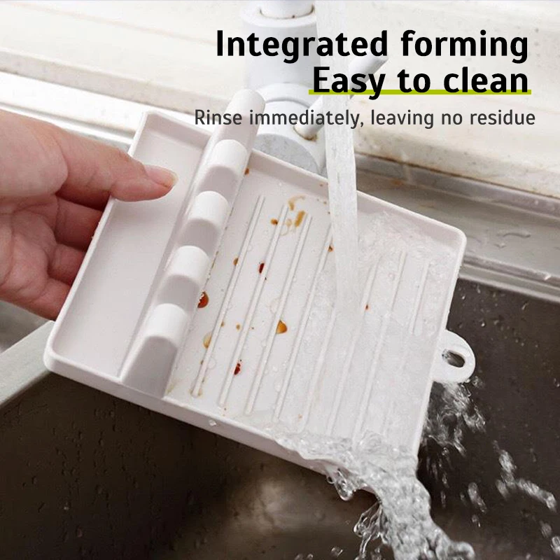 Kitchen Spoon Holders Fork Spatula Rack Shelf Organizer Plastic Spoon Rest Chopsticks Holder Non-slip Spoons Pad Kitchen Utensil
