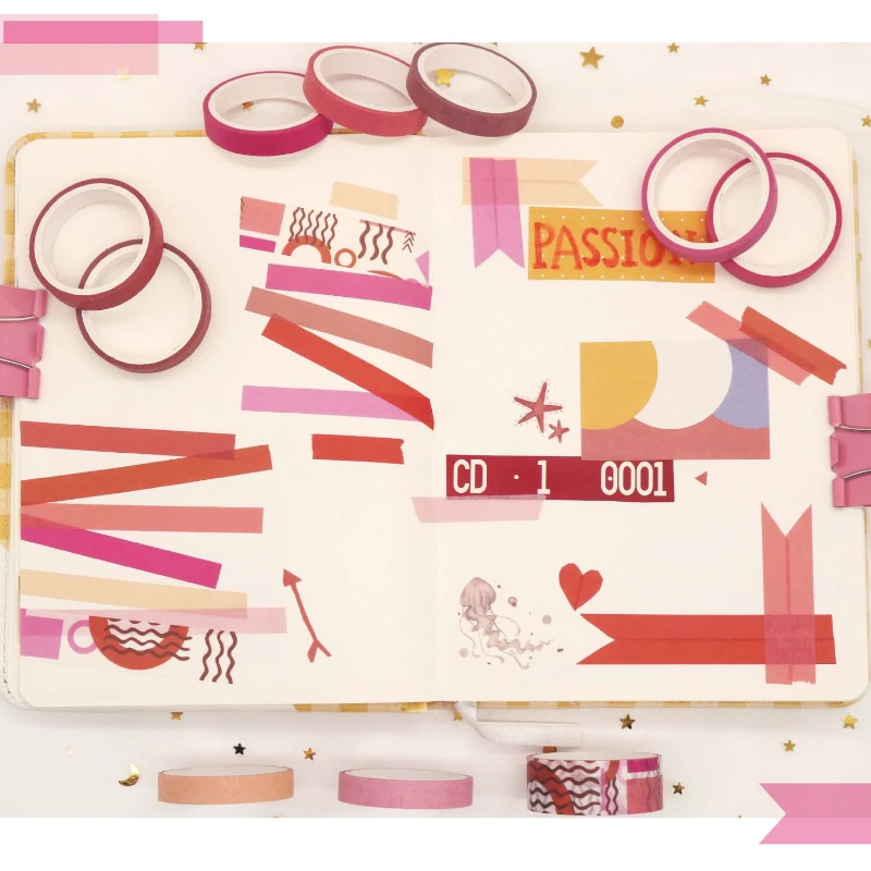 Stationery Supplies 11pcs Solid Color Washi Tape Basic Masking Tape Set Diy Journal Scrapbooking Materials Decor Stickers Kid Stationary Supplies decorative stickers stationery tapes stationery supplies