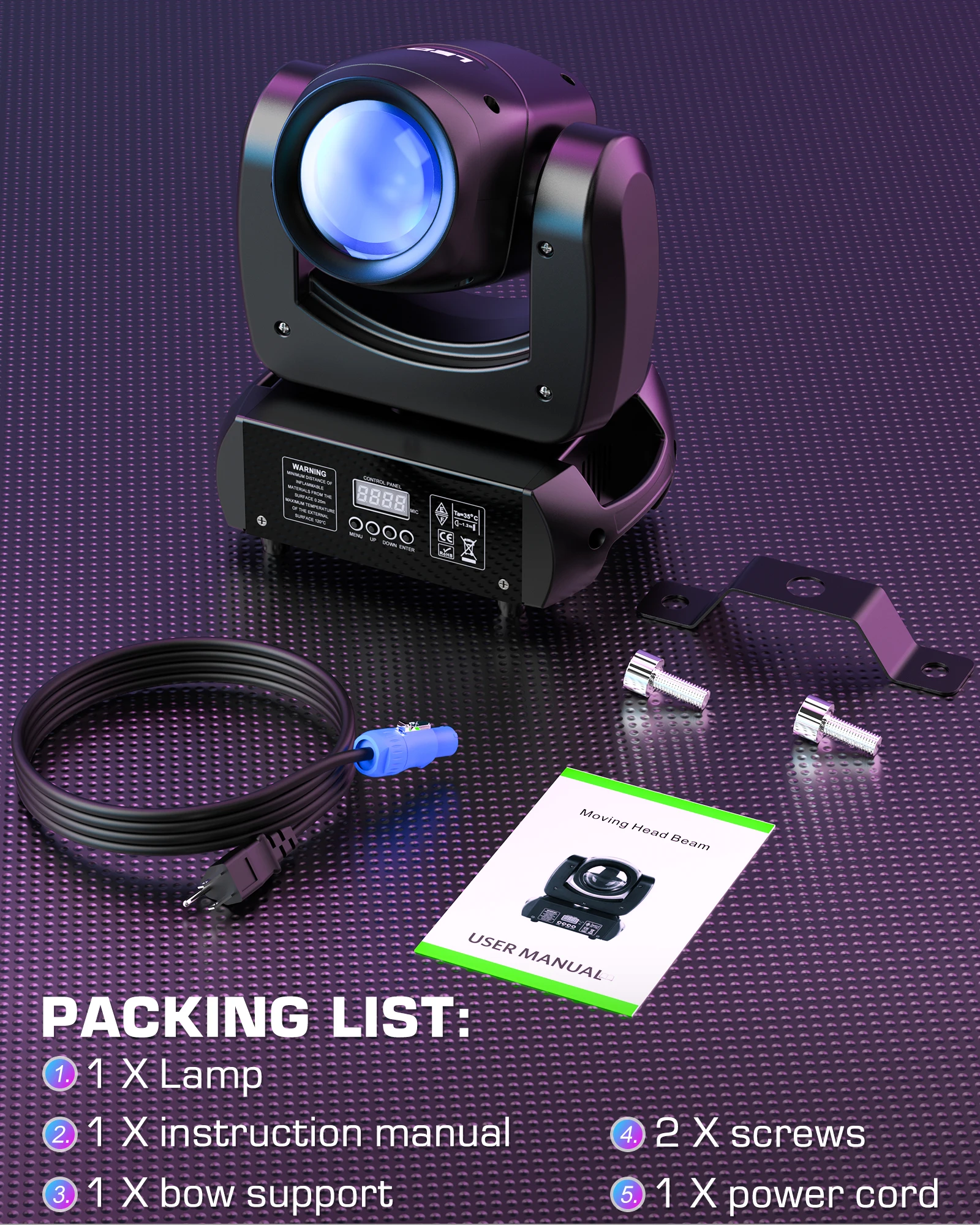 100W Moving Head Light LED Effect Gobo Lights Beam Stage Light DMX Dj Stage Lighting Party Disco