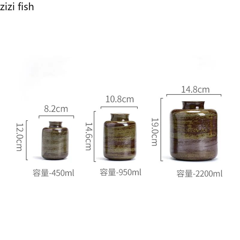 Handmade Ceramic Tea Cans Storage Jar Moisture-proof Sealing Tank Tea Box Storage Tanks Container Box Organizer tea tin box tea canister