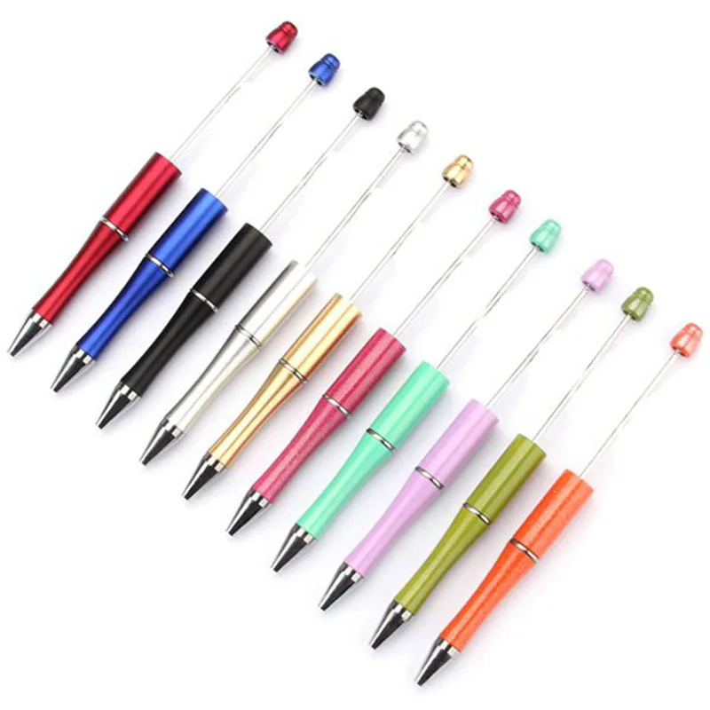 50pcs Mixed Colour Plastic Beadable Pen Bead Pens Ballpoint Pen Gift Ball Kidsparty Personalized Gift Wedding for Guest