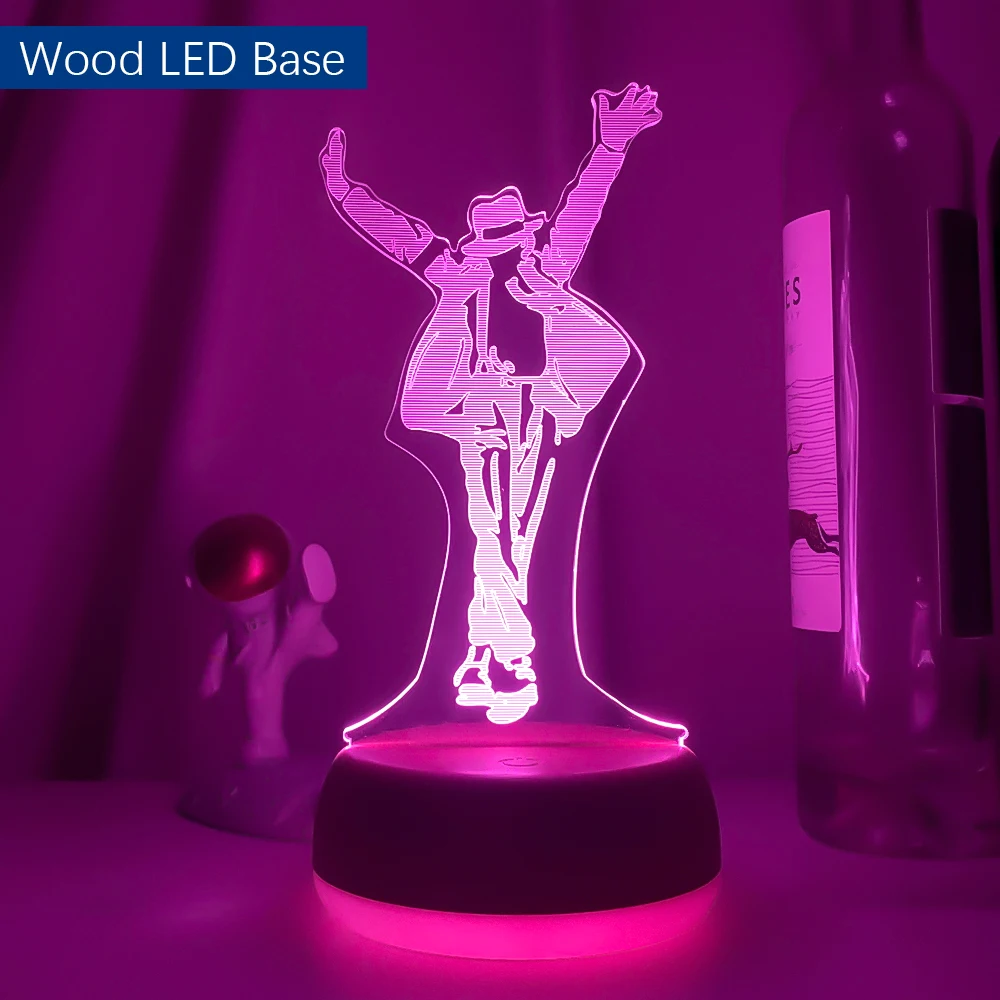 bright night light Michael Jackson Dancing Figure Led Night Light 3d Illusion Color Changing Nightlight for Home Decoration Bedside Table Lamp Gift 3d night light Night Lights