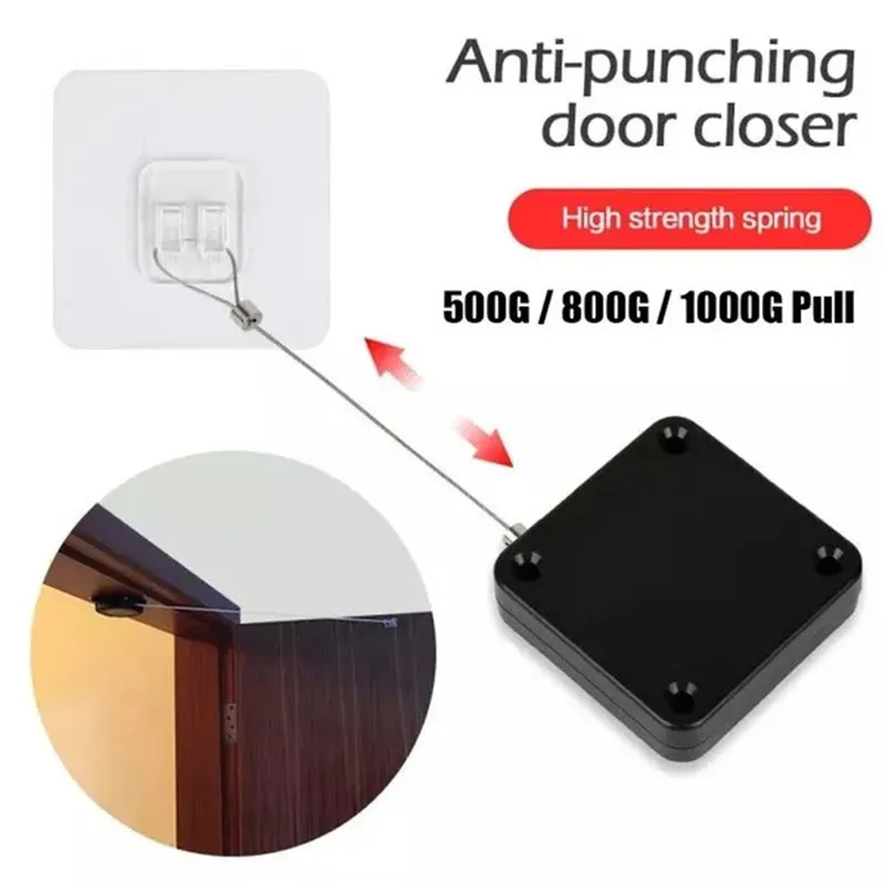 Pull Automatic Door Closer Automatic Sensor Door Closer Stable Automatically Close Punch-Free Steel Rope door closer