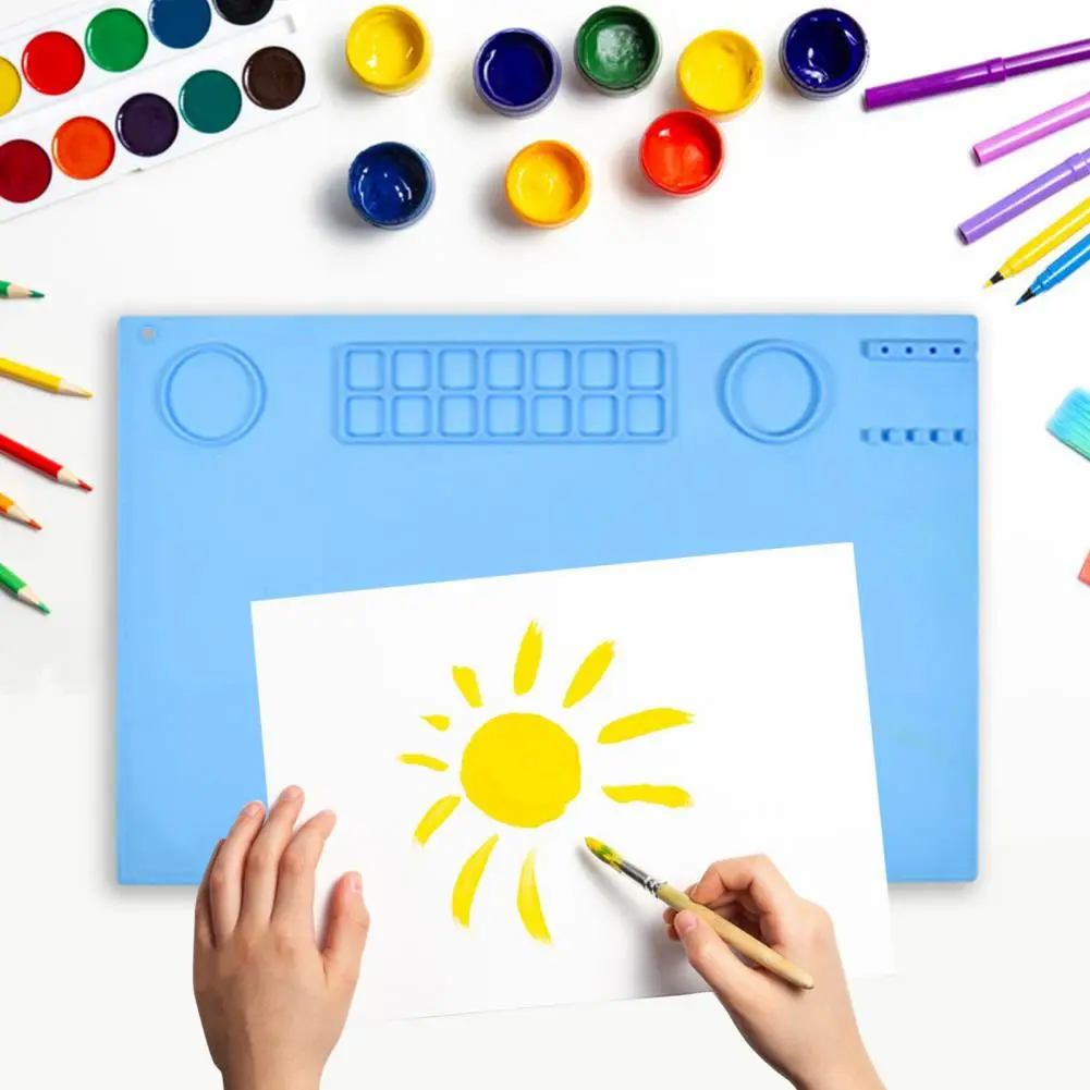 Silicone Drawing Board Kids Graffiti Drawing Board Oil Painting Waterproof Foldable DIY Pad School Accessories, silicone painting pad