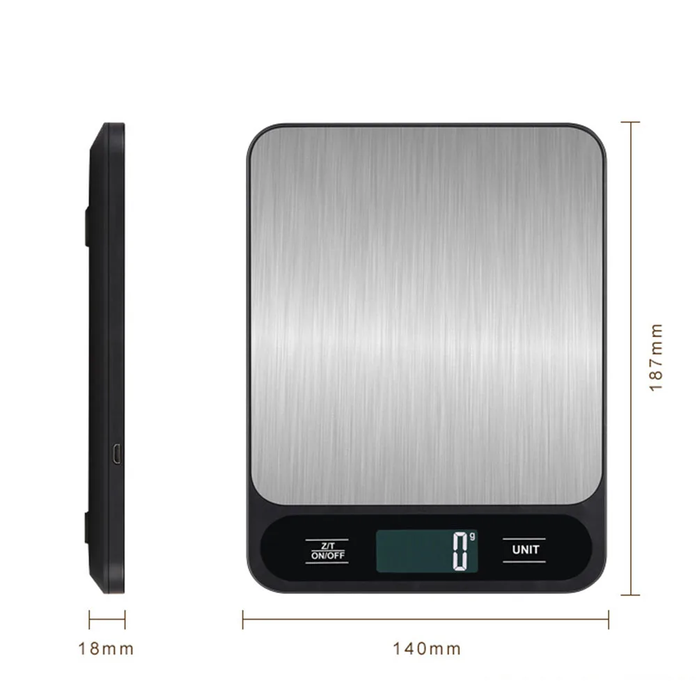 Balance De Cuisine Électronique Portable En Acier Inoxydable Pour