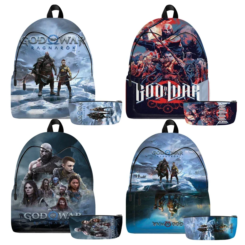 2 Pz God Of War Ragnarok Zaino Kratos Atreus Ragazzi Zainetto Ragazze Bookbags Bambini Bambini Zaino Viaggio Casual Mochila