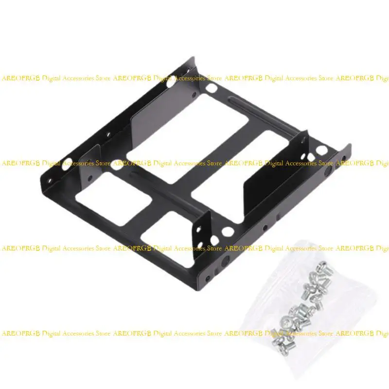 1pc Double Deck HDDs SSD Mounting Bracket 2.5" to 3.5" Hard Drive Adapter SSD Bracket Metal HDDs Holder with Mounting Screw