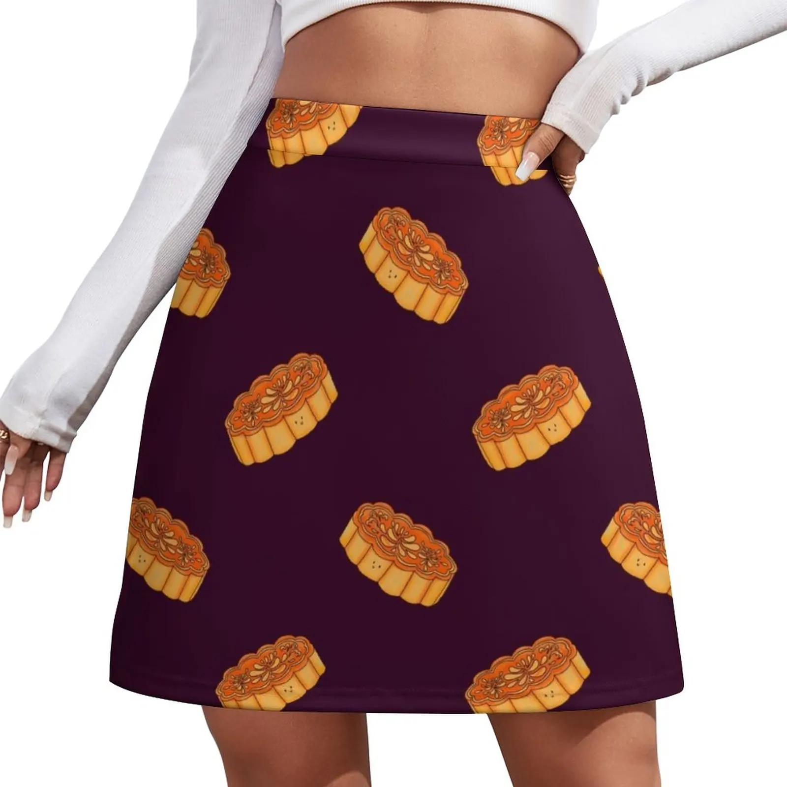 

Round Round Mid Autumn Mooncake Mini Skirt korean ladies summer women clothes