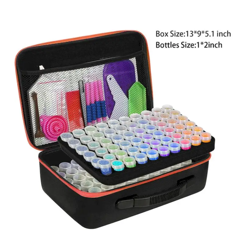 120 Grids Diamond Painting Tools Kits Accessories Container Storage Bag Grids Box Pen Carry Case painting by numbers kits painting by numbers